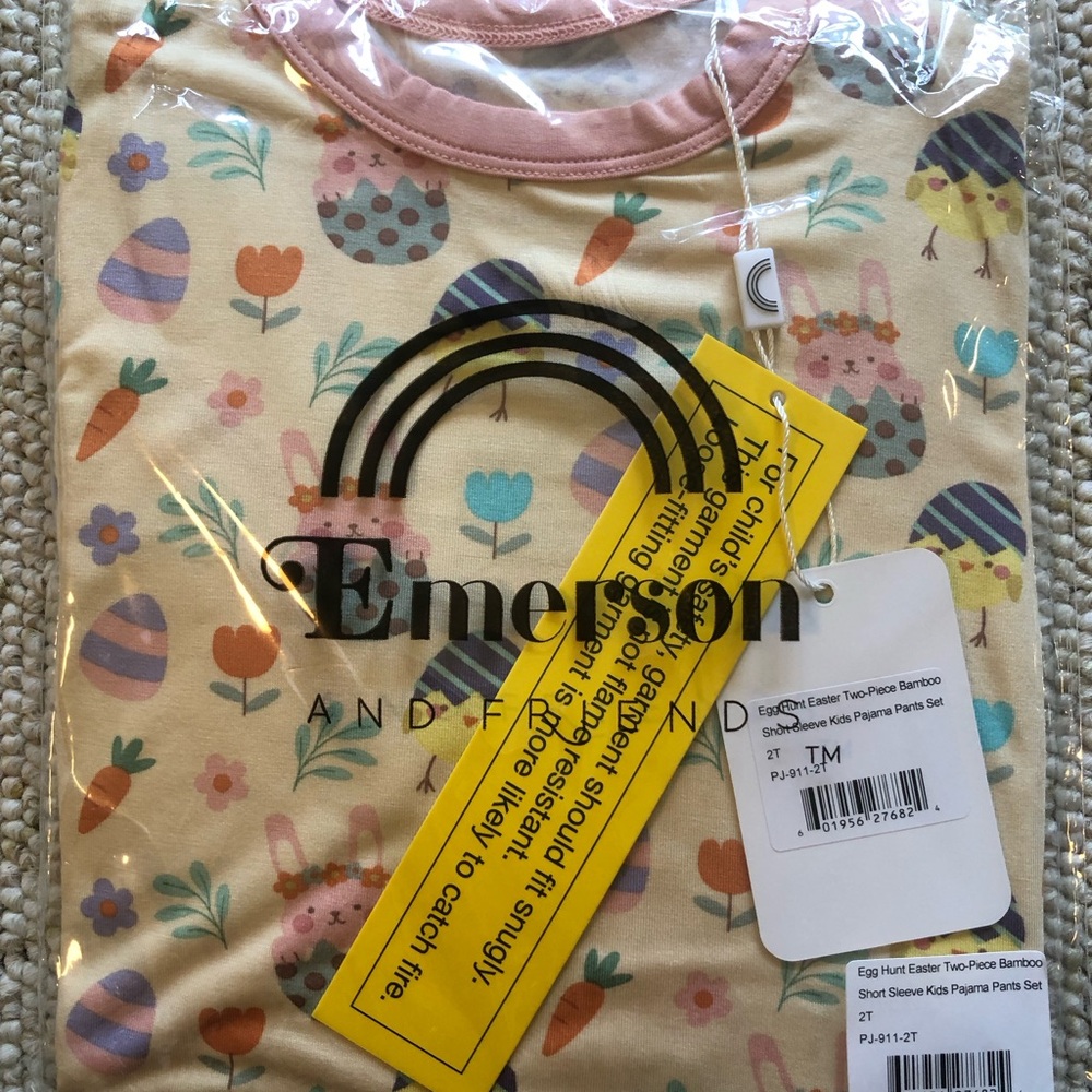 Nwt 2t Emerson and friends Easter Egg Print Pajama Set - Pastel Yellow & Pink